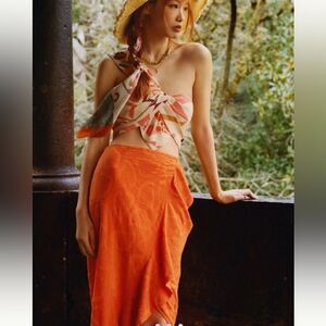 Maeve Slim Ruffle Wrap Skirt